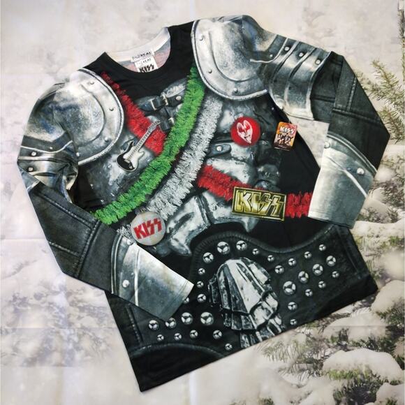 NWT Kiss Faux Real Ugly Christmas Tee size Medium - Picture 1 of 12